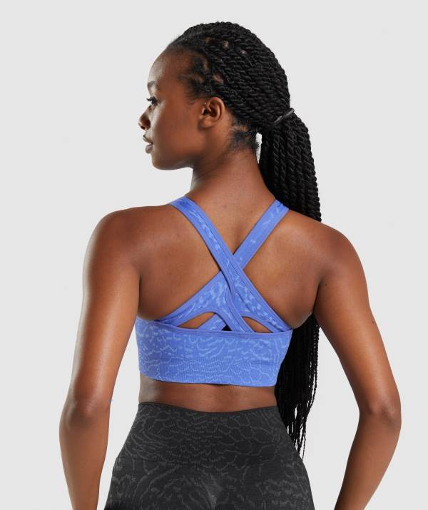 Damske Športové Podprsenky Gymshark Adapt Animal Seamless Modre | LY4519027